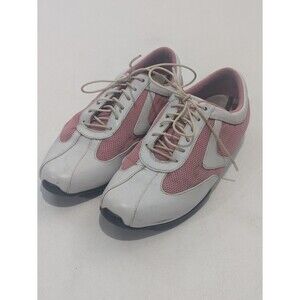 Callaway‎ Women's Golf Shoes Size 7.5 Pink White Leather Mesh Spikeless Comfort